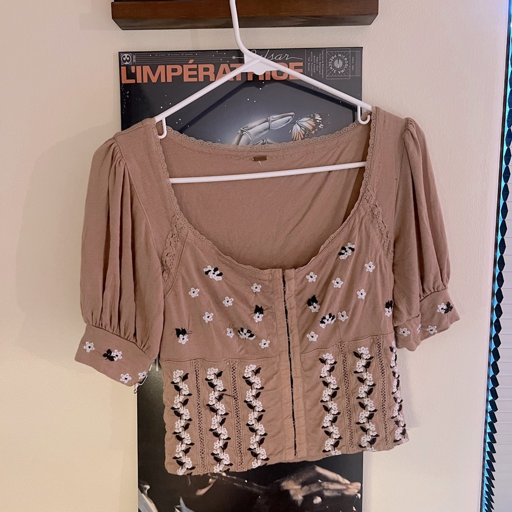 Free people embroidered corset top